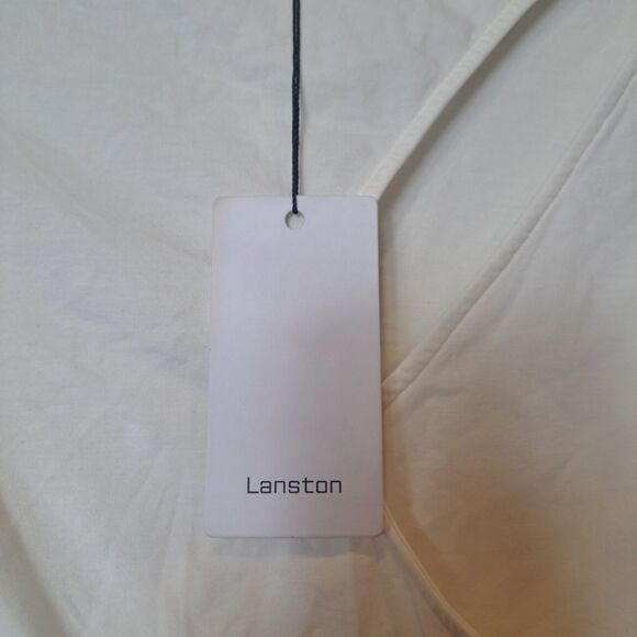 Lanston Revolve Cutout Turtleneck Off White Women's XS NWT Supima Cotton Stretch - Picture 4 of 12